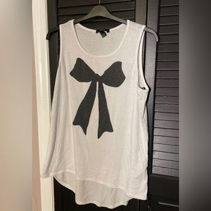 Tank with sequin bow detail